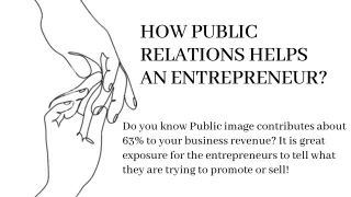 How Public Relations helps an Entrepreneur