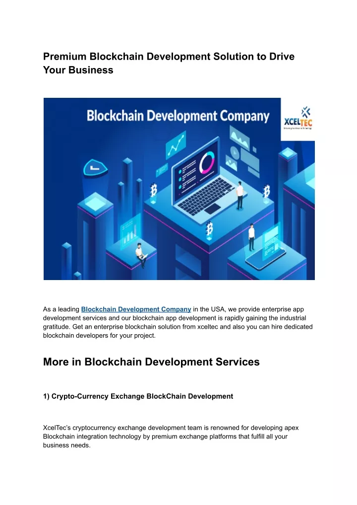 premium blockchain development solution to drive