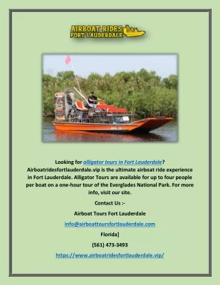 Alligator Tours Fort Lauderdale | Airboatridesfortlauderdale.vip