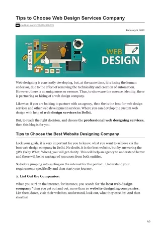 tips to choose web design services company
