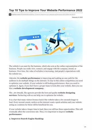 top 10 tips to improve your website performance