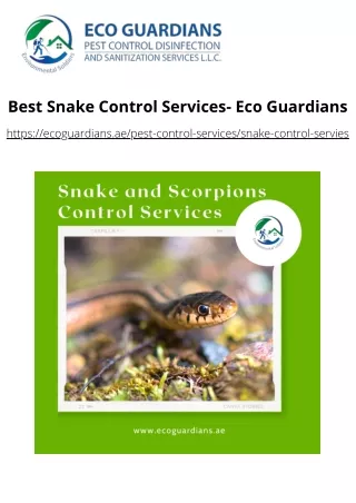 Best Snake Control Services- Eco Guardians