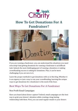 How To Get Donations For A Fundraiser