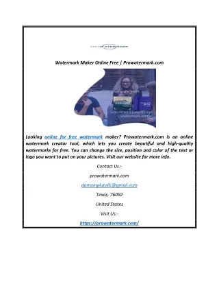 watermark maker online free prowatermark com