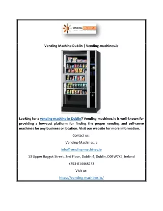vending machine dublin vending machines ie