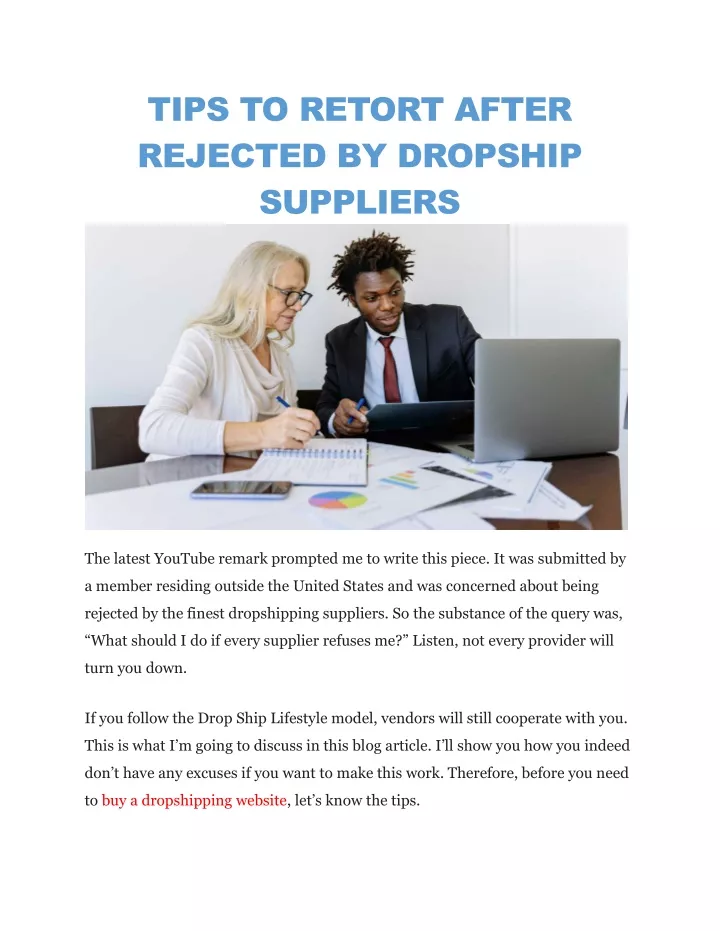 tips to retort after rejected by dropship