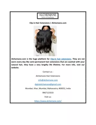 Clip in Hair Extensions | Alchemane.com