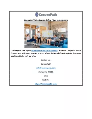 computer vision course online convexpath com