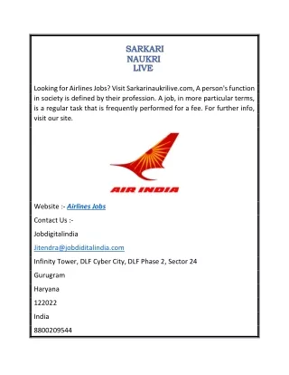 looking for airlines jobs visit sarkarinaukrilive