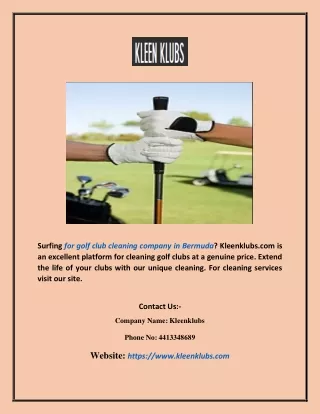 Cleaning Golf Clubs in Bermuda | Kleenklubs.com