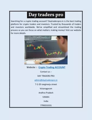 Crypto Trading Account | Daytraderspro.in
