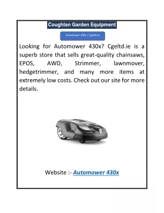 Automower 430x  Cgeltd.ie