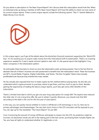 do you desire a subscription to the near future