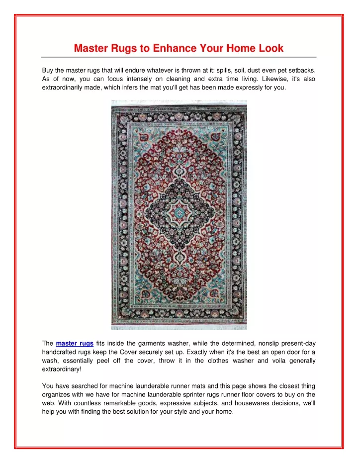 master rugs to enhance your home look
