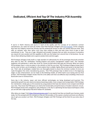 dedicated efficient and top of the industry