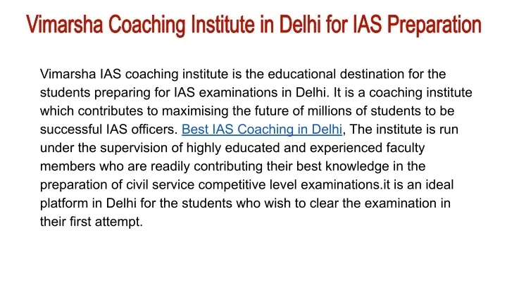 PPT - How to choose the Best IAS coaching in Delhi? PowerPoint ...