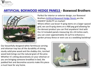 Boxwood Brothers - Artificial Boxwood Hedge Panels