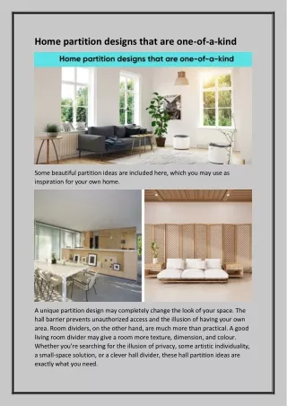 home partition designs that are one of a kind