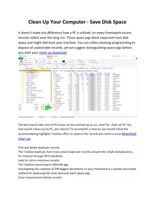 clean up your computer save disk space