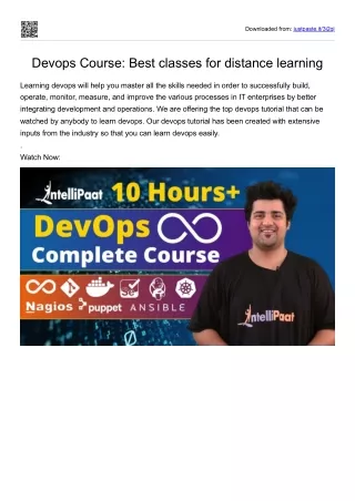 Devops Course: Best classes for distance learning