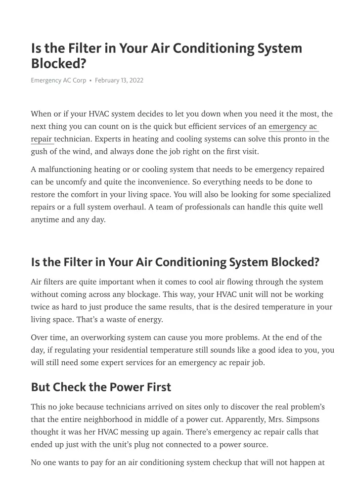 is the filter in your air conditioning system