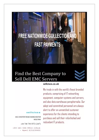 Find the Best Company to Sell Dell EMC Servers - Sellcisco