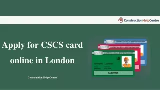 Apply for CSCS card online in London