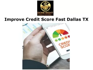 Improve Credit Score Fast Dallas TX