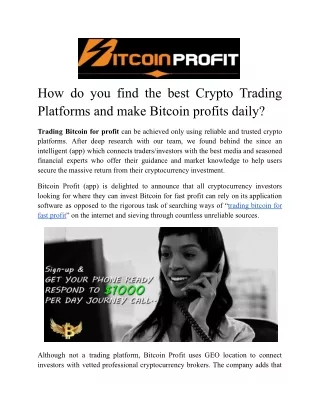 Trading Bitcoin For Profit