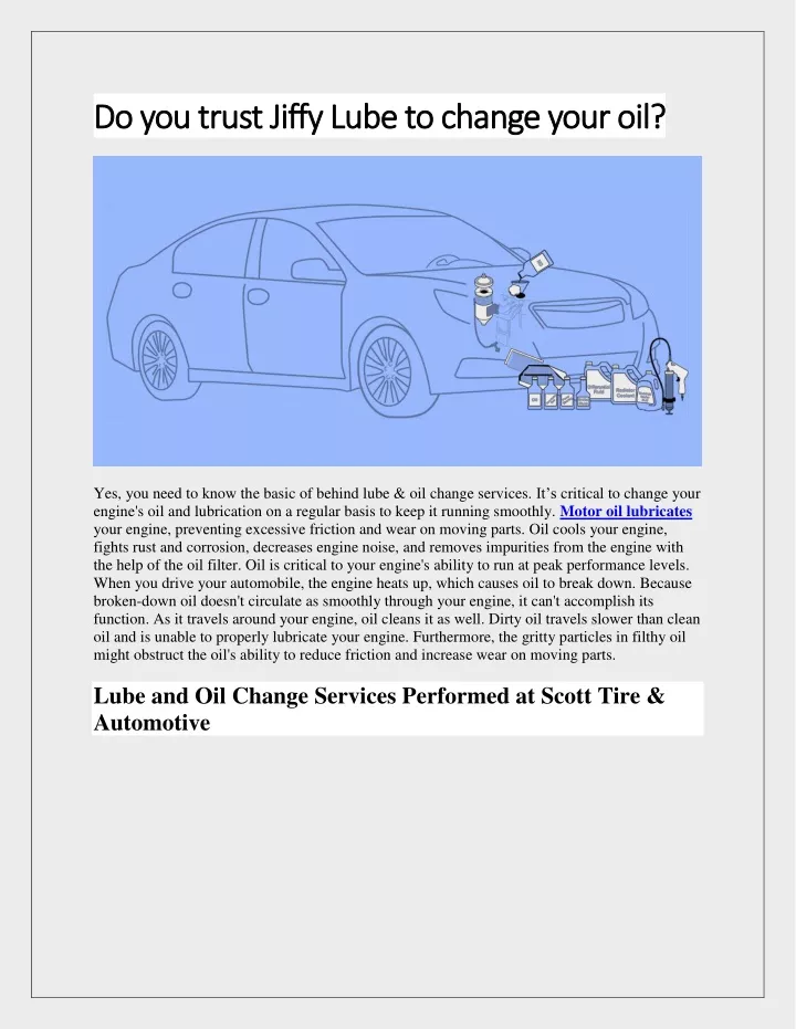 do you trust jiffy lube to change your