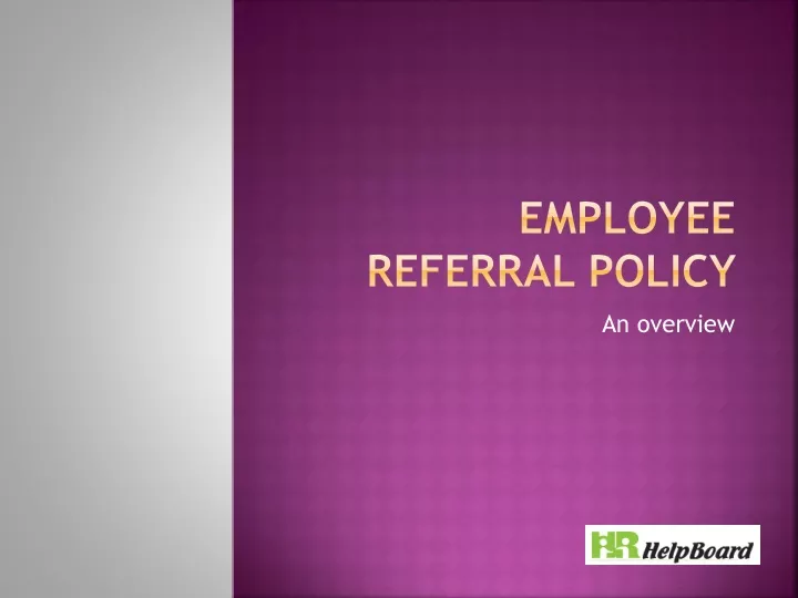 employee referral policy
