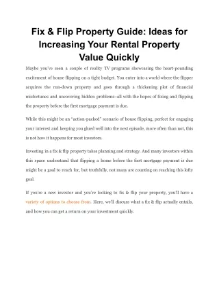fix flip property guide ideas for increasing your