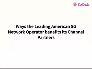Ways the Leading American 5G Network Operator benefits its Channel Partners