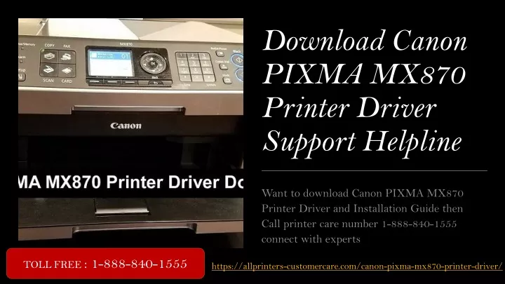 download canon pixma mx870 printer driver support helpline