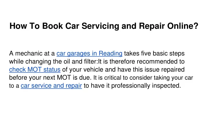 how to book car servicing and repair online