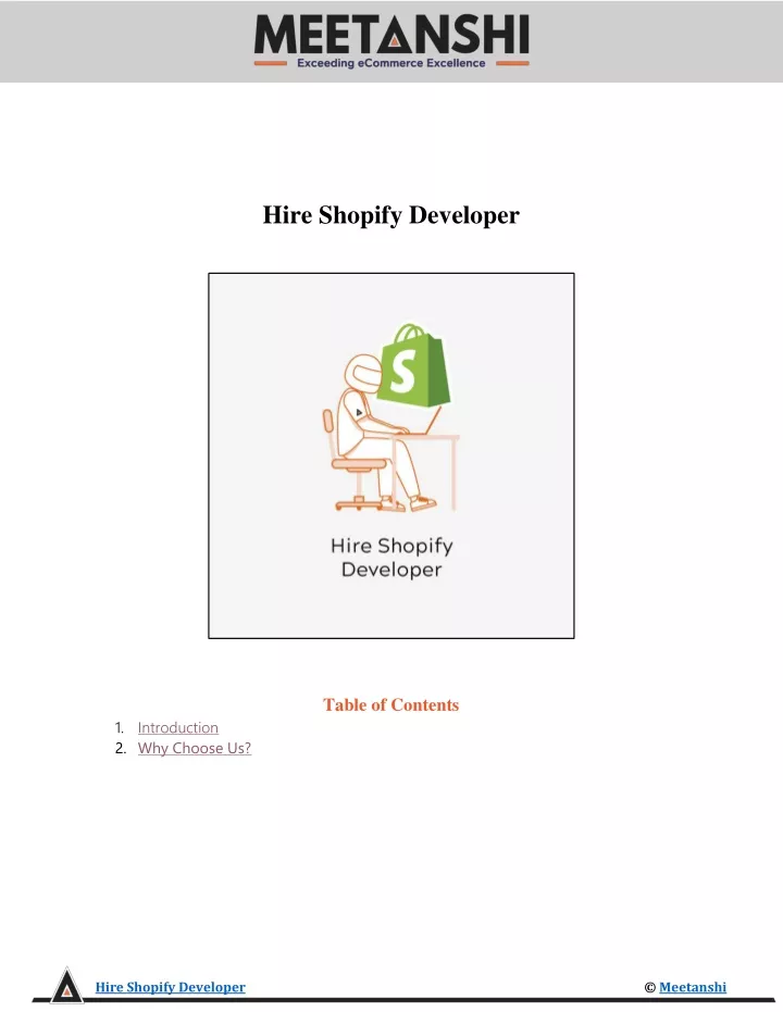 hire shopify developer table of contents