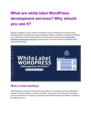 What are white label WordPress development services_ Why should you use it_.docx