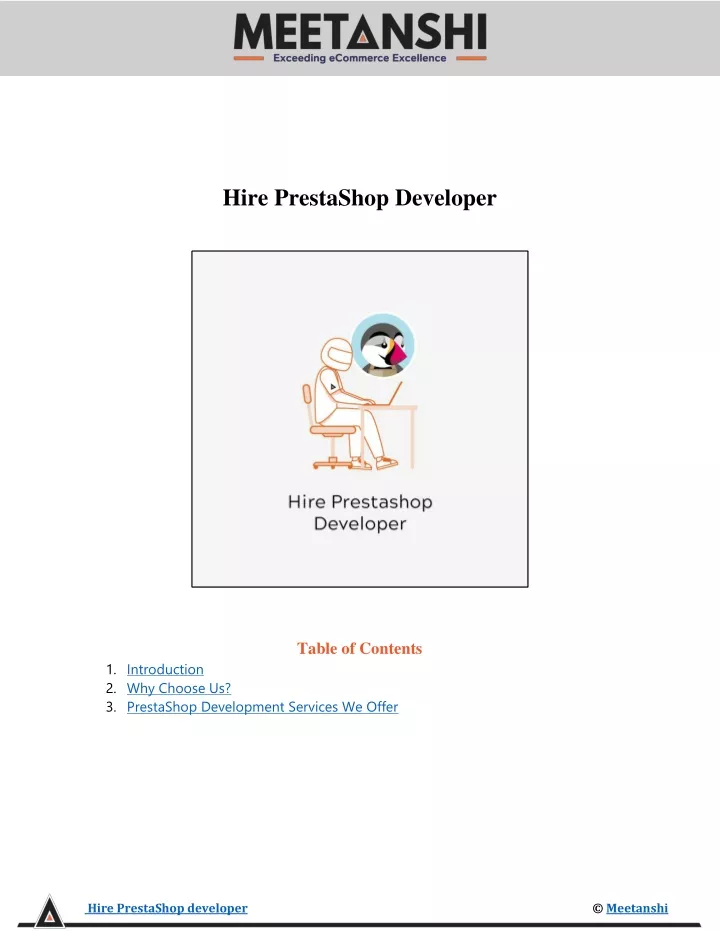 hire prestashop developer table of contents