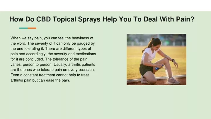 how do cbd topical sprays help you to deal with pain