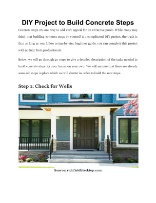 diy project to build concrete steps