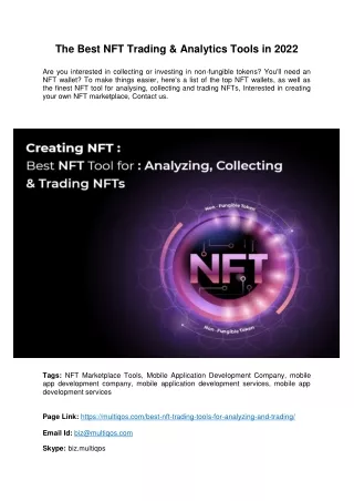 the best nft trading analytics tools in 2022