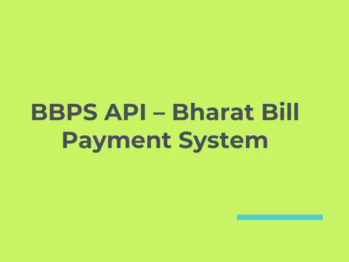 bbps api bharat bill payment system