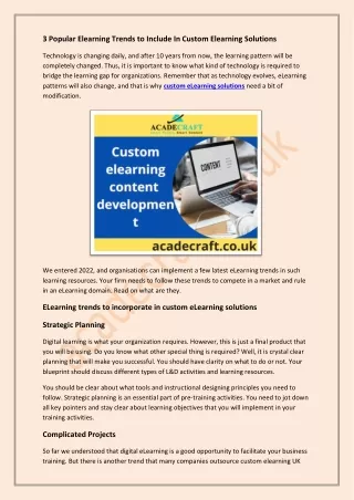 3 popular elearning trends to include in custom
