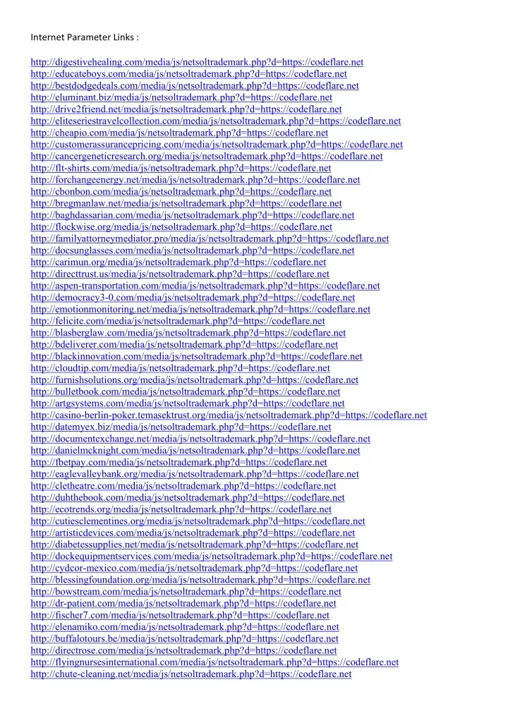 internet parameter links