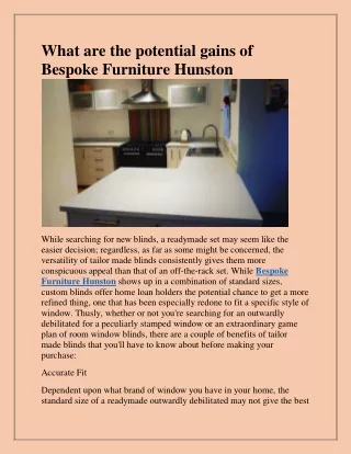 what are the potential gains of bespoke furniture