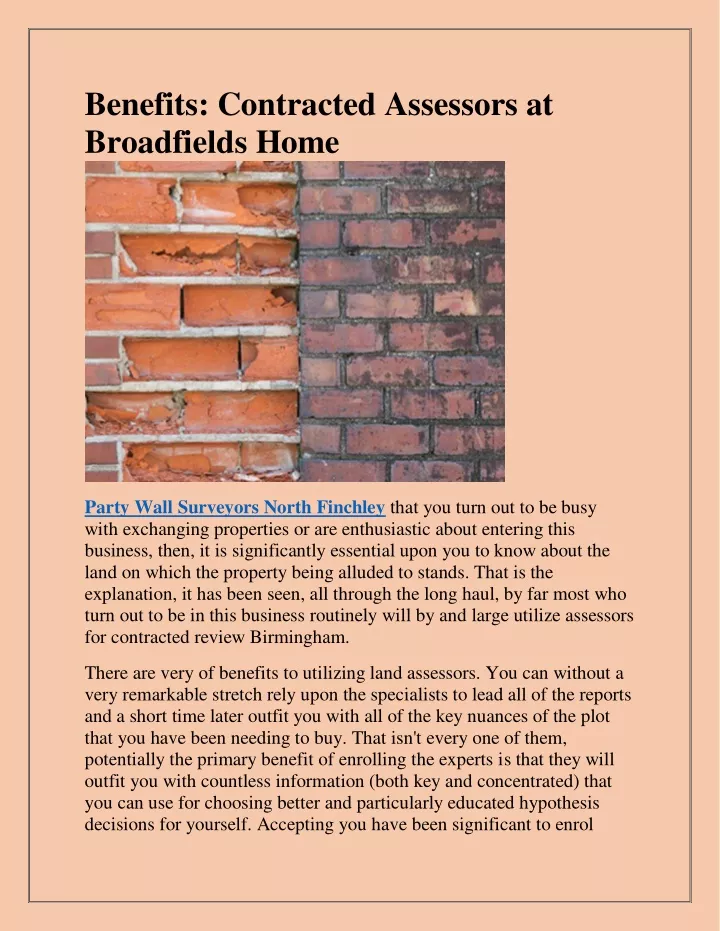 benefits contracted assessors at broadfields home