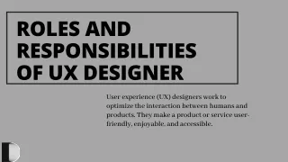 Role and Responsibilities Of UX Designer