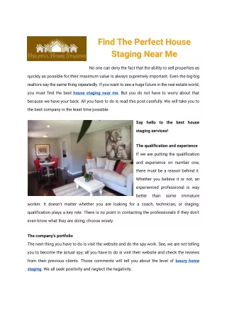 find the perfect house staging near me