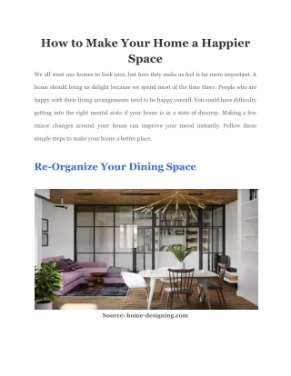 how to make your home a happier space