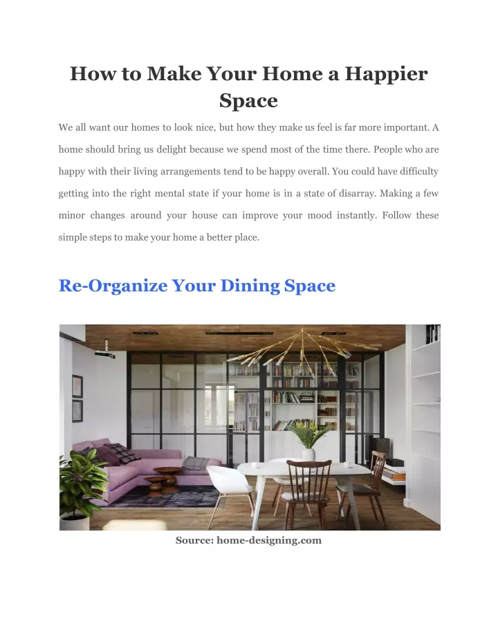 how to make your home a happier space